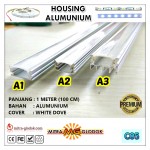 Housing Alumunium Aluminium LED Strip / Rigid / Bar | Type A - Cover Dove - 1 Meter