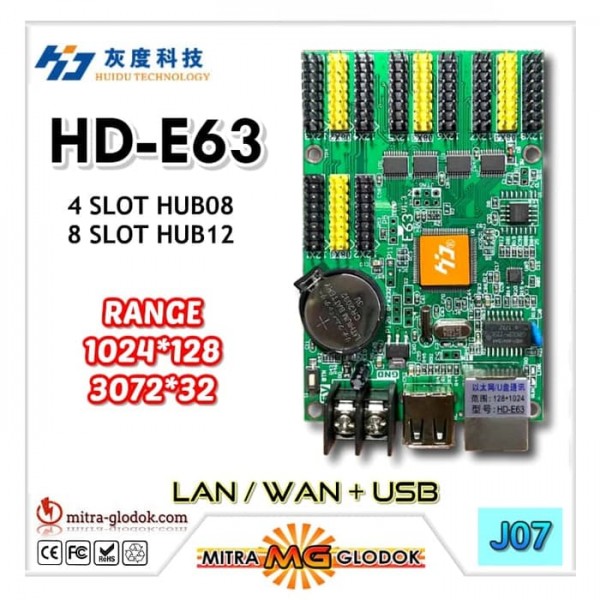 HD-E63 Running Text Controller Card | 2048 x 128