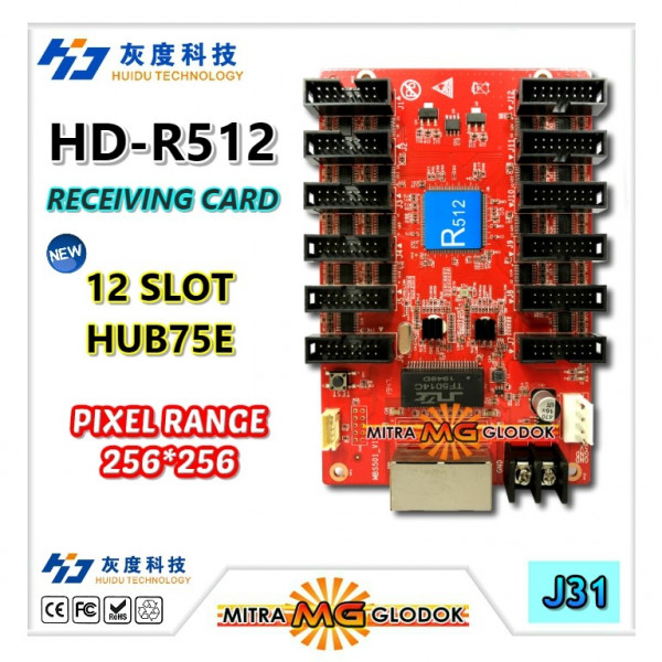 HD-R512 Running Text Videotron Controller Card HUB 75 | Full Color