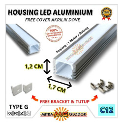 Housing Alumunium Aluminium LED Strip / Rigid / Bar | Type G - Cover Dove - 2 Meter