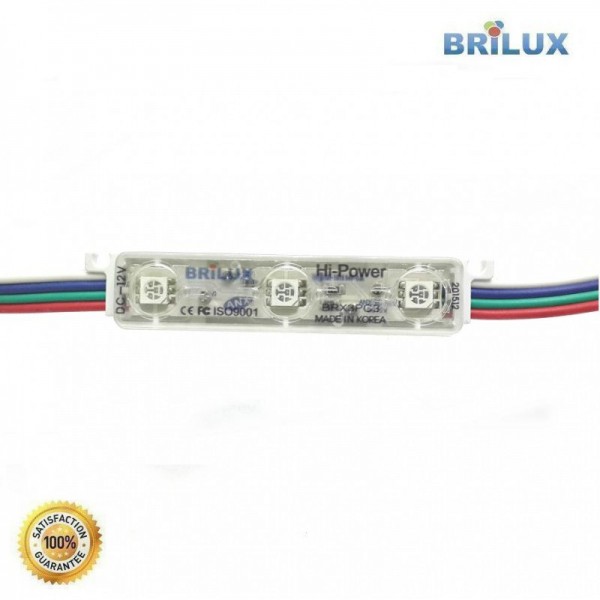 LED Module Brilux Samsung Korea SMD 5050 | 3 Mata - RGB (Full Color) LED Module Brilux Samsung Korea SMD 5050 | 3 Mata - RGB (Full Color)